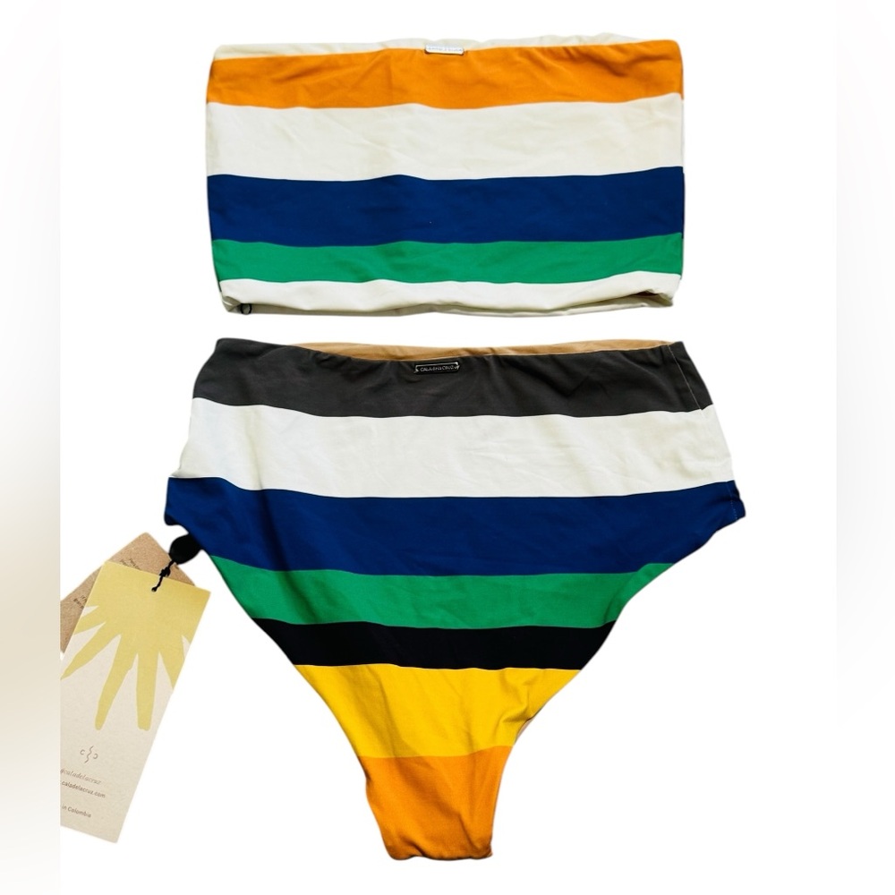 CALA DE LA CRUZ***Colorful Striped Women Bikini Swim Set**Small $275 NWT - Picture 2 of 2